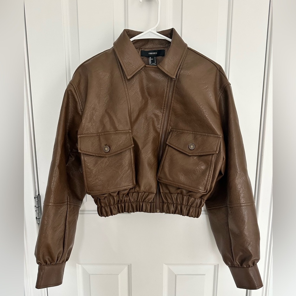 Forever 21 Brown Faux Leather Jacket NWOT